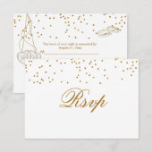 Oranje boeketbloem - Wedding RSVP Kaartje (Voorkant / Achterkant)