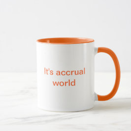 Oranje boekhoudkundige mok