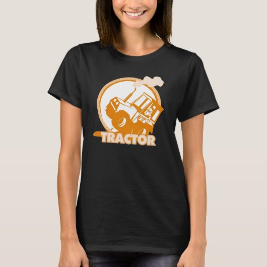 Oranje Boerderij van trekkers T-shirt (Voorkant)