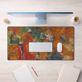 Oranje Bogen, Een Gel Print Abstract Bureaumat