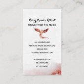 *~* Oranje Bogundy Red Feathers Phoenix Flame Visitekaartje (Achterkant)