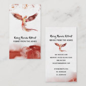 *~* Oranje Bogundy Red Feathers Phoenix Flame Visitekaartje (Voorkant / Achterkant)