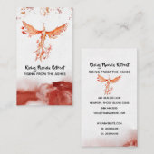 *~* Oranje Bogundy Red Feathers Phoenix Flames Visitekaartje (Voorkant / Achterkant)