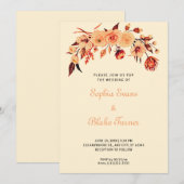  Oranje Bohemian Floral Yellow Wedding Kaart (Voorkant / Achterkant)