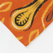 Oranje Boho Abstract Bloem Decoratief Fleece Deken (Hoek)