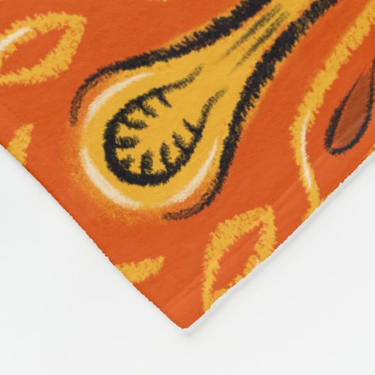 Oranje Boho Abstract Bloem Decoratief Fleece Deken (Hoek)