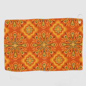Oranje Boho Abstract Bloem Decoratief Golfhanddoek (Horizontaal)