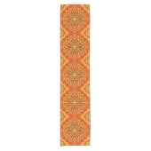Oranje Boho Abstract Bloem Decoratief Korte Tafelloper (Voorkant)