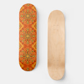 Oranje Boho Abstract Bloem Decoratief Persoonlijk Skateboard (Voorkant)