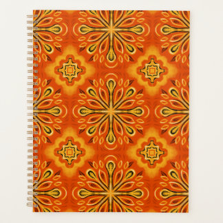 Oranje Boho Abstract Bloem Decoratief Planner