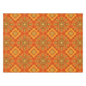 Oranje Boho Abstract Bloem Decoratief Tafelkleed (Voorkant (Horizontaal))