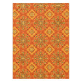 Oranje Boho Abstract Bloem Decoratief Tafelkleed (Voorkant)
