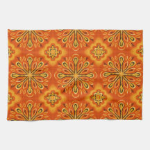 Oranje Boho Abstract Bloem Decoratief