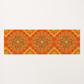 Oranje Boho Abstract Bloem Decoratief Yogamat (Achterkant (horizontaal))