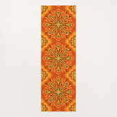 Oranje Boho Abstract Bloem Decoratief Yogamat (Achterkant)