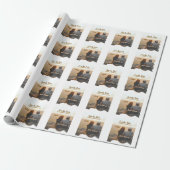 oranje boho Bewaar de datum Moderne foto paar naam Cadeaupapier (Uitgerold)