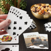 oranje boho Bewaar de datum Moderne foto paar naam Pokerkaarten (Insitu)