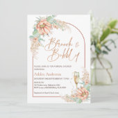 Oranje Boho Cactus Brunch Bubble Vrijgezellenfeest Kaart (Staand voorkant)