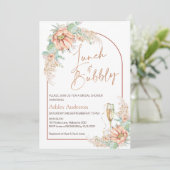 Oranje Boho Cactus Lunch en Bubble Vrijgezellenfee Kaart (Staand voorkant)