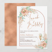 Oranje Boho Cactus Lunch en Bubble Vrijgezellenfee Kaart (Voorkant / Achterkant)