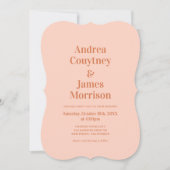 Oranje Boho Disco bruiloft Kaart (Voorkant)