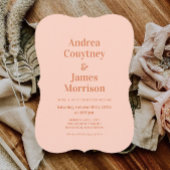 Oranje Boho Disco bruiloft Kaart