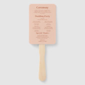 Oranje Boho Disco foto bruiloft programma Handwaaier (Achterkant)