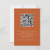 Oranje Boho Herfst Bloemen QR Code Huwelijk RSVP K (Achterkant)