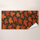 Oranje Boho herfstbladeren Badhanddoek (Badhanddoek)