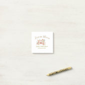 Oranje boho liefde in bloei bruiloft feest naam re post-it® notes (Op bureau)