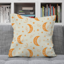 Oranje Boho Maan en Sterren patroon