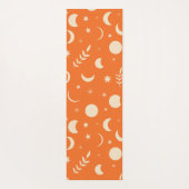 Oranje Boho Maanfasen patroon monogram  Yogamat (Achterkant)