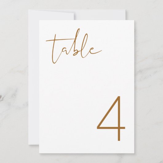 ORANJE Boho minimalistisch tabelnummer INDIE Kaart (Voorkant)