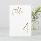 ORANJE Boho minimalistisch tabelnummer INDIE Kaart (Staand voorkant)