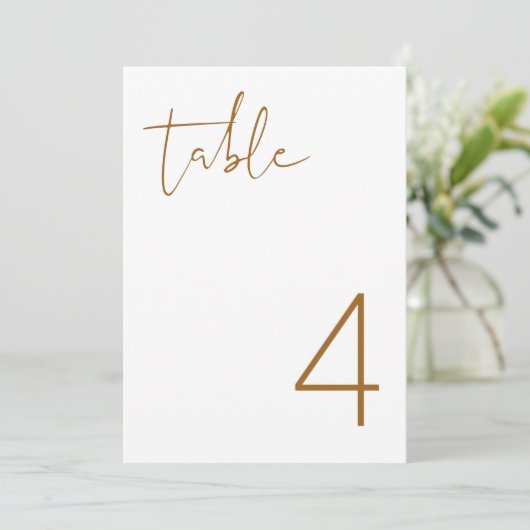 ORANJE Boho minimalistisch tabelnummer INDIE Kaart (Staand voorkant)