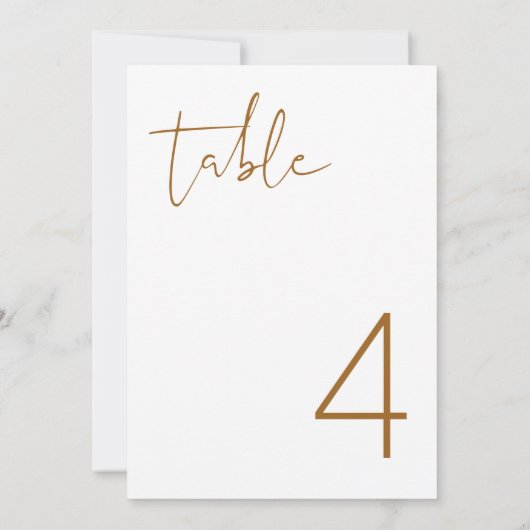 ORANJE Boho minimalistisch tabelnummer INDIE Kaart (Achterkant)