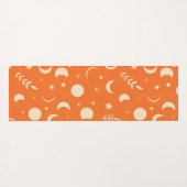 Oranje Boho Moon Phasepatroonmonogram Yogamat (Achterkant (horizontaal))