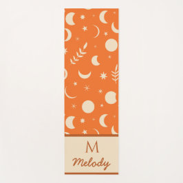 Oranje Boho Moon Phasepatroonmonogram Yogamat