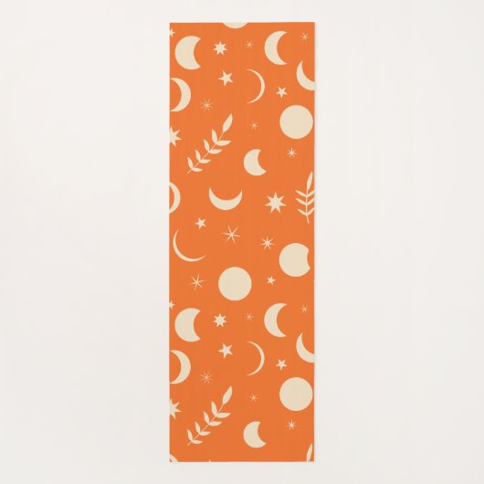 Oranje Boho Moon Phasepatroonmonogram Yogamat (Achterkant)