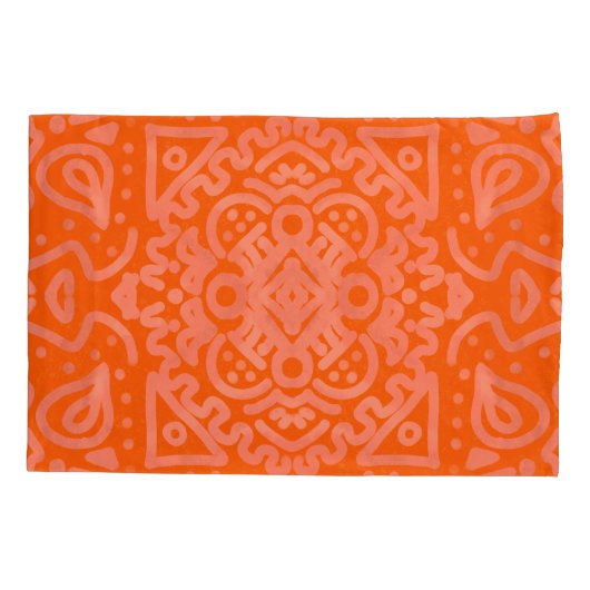 Oranje Boho Pattern Kussensloop (Achterkant)