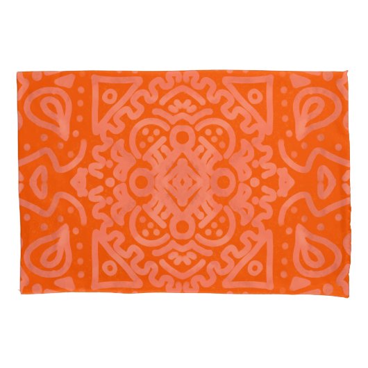 Oranje Boho Pattern Kussensloop (Voorkant)