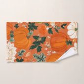 Oranje Boho Pompoen Herfst Bloempatroon Bad Handdoek (Handdoek)