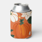 Oranje Boho Pompoen Herfst Bloempatroon Blikjeskoeler (Blikje Voorkant)