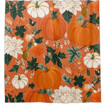 Oranje Boho Pompoen Herfst Bloempatroon