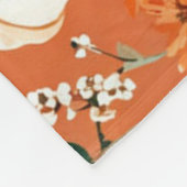 Oranje Boho Pompoen Herfst Bloempatroon Fleece Deken (Hoek)