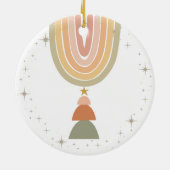 Oranje Boho Rainbow Arch Tree Ornament (Achterkant)
