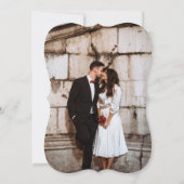 Oranje Boho Retro foto bruiloft Kaart (Achterkant)