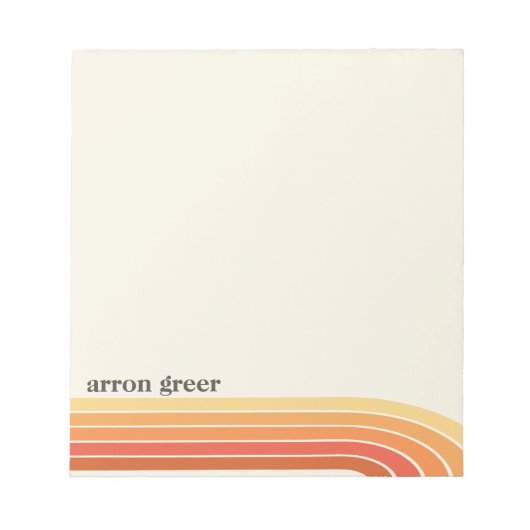 Oranje Boho Retro Stripes Notitieblok (Voorkant)