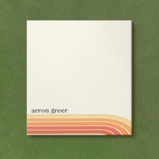 Oranje Boho Retro Stripes Notitieblok