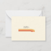 Oranje Boho Retro Stripes Notitiekaartje (Achterkant)